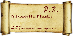 Prikosovits Klaudia névjegykártya